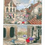 Eksperyment, zestaw dwu kolorów do komiksu Mateusza Skutnika